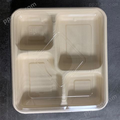 900ml环保快餐盒一次性四格餐盒秸秆餐具
